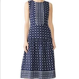 Draper James navy printed midi floral dress